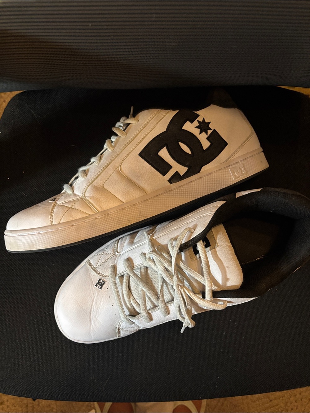 DC Men’s White and Black Low-Top Skate Sneakers